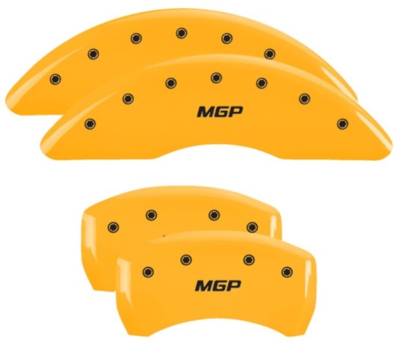 MGP Caliper Covers 4 Standard - MGP 4 Caliper Covers Engraved Front & Rear MGP Yellow Finish Black Char 2019 Volkswagen Atlas
