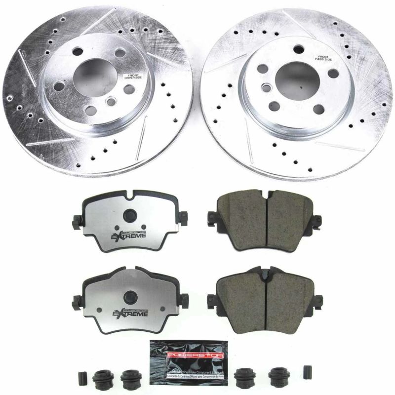 PSB Z26 Street Warrior Kit - Power Stop 2019 Mini Cooper Clubman Front Z26 Street Warrior Brake Kit