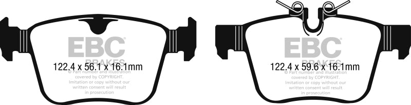 EBC Ultimax2 Brake Pad Sets - EBC 2016+ Jaguar F-Pace 2.0L TD (180) Ultimax2 Rear Brake Pads