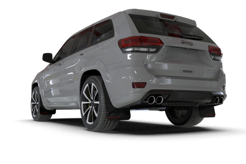 RAL UR Blk Flap/Met. Blk Logo - Rally Armor 18-22 Jeep Grand Cherokee SRT Trackhawk Black UR Mud Flap - Metallic Black Logo