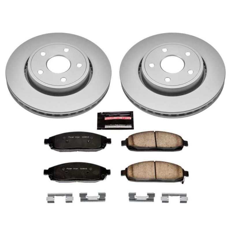 PSB Z17 Evolution Coated Kit - Power Stop 06-10 Jeep Commander Front Z17 Evolution Geomet Coated Brake Kit