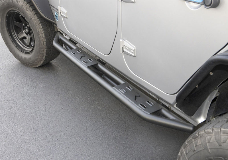 RAM Rock Rails - Rampage 07-18 Jeep Wrangler JK Unlimited TrailCrawler Rock Slider & Rocker Guard - Black