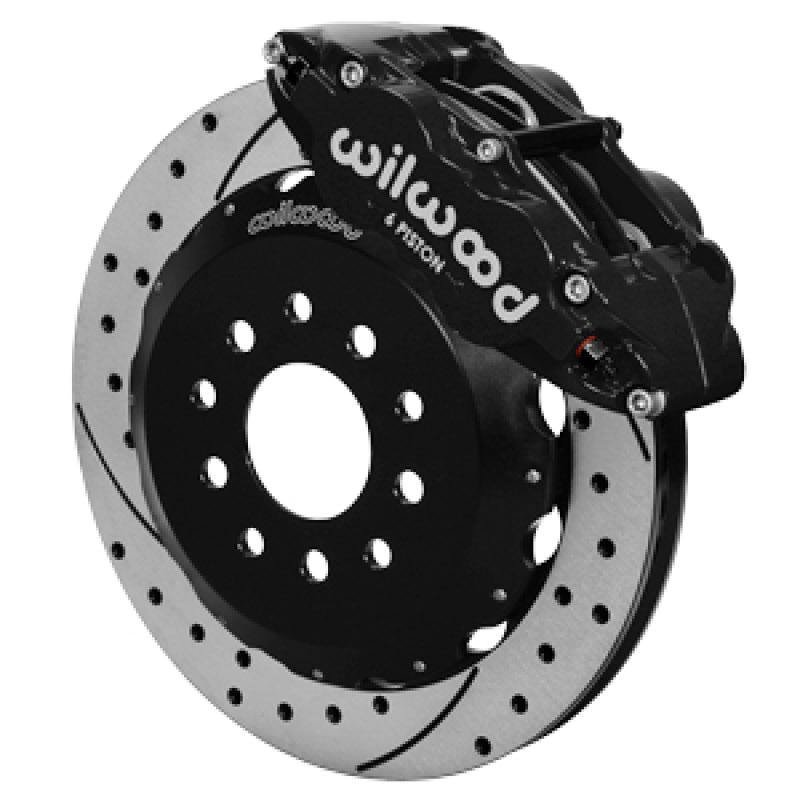 WIL Superlite Brake Kit - Wilwood 63-87 C10/C15 Superlite 6p FNSL6R Brake Kit Drill/Slot DSE Spindle 13.06 Rotor - Black