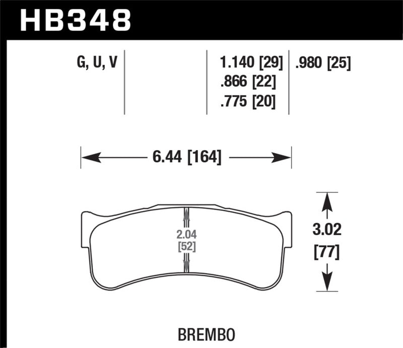 HAWK DTC-70 Brake Pad Sets - Hawk Brembo Disc DTC-70 w/ 1.140in Thickness Race Brake Pads