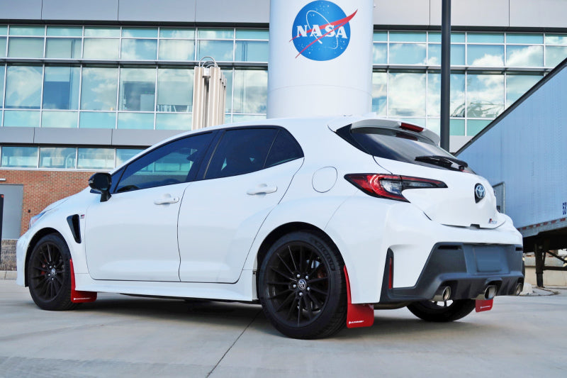 RAL UR Red Flap/Wht Logo - Rally Armor 23-25 Toyota GR Corolla Red UR Mud Flap w/White Logo