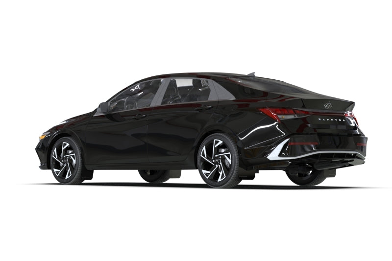 RAL UR Blk Flap/Wht Logo - Rally Armor 24-26 Hyundai Elantra Black Mud Flap White Logo