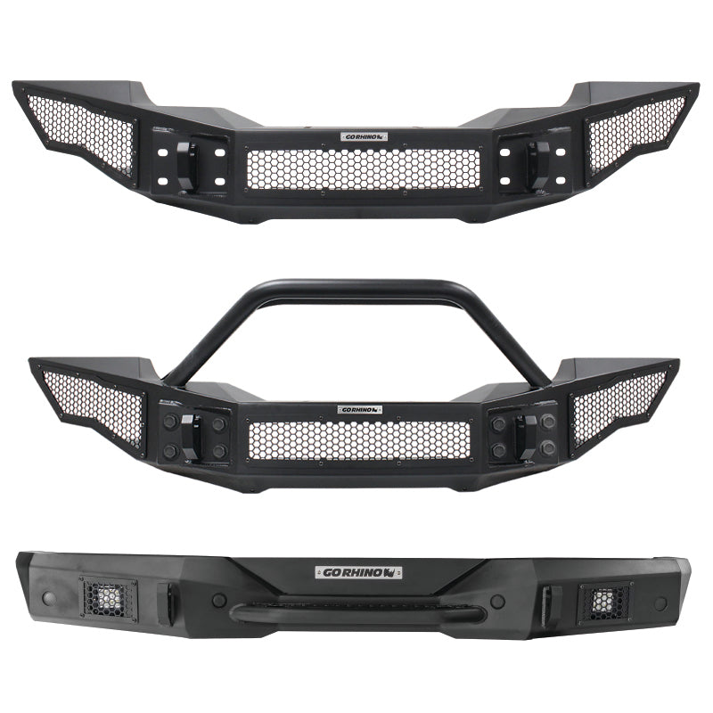 GOR Rockline Bumper - Go Rhino 07-20 Jeep Wrangler JL/JLU/JK/JKU/Gladiator JT Rockline Full Width Bumper w/ Overrider