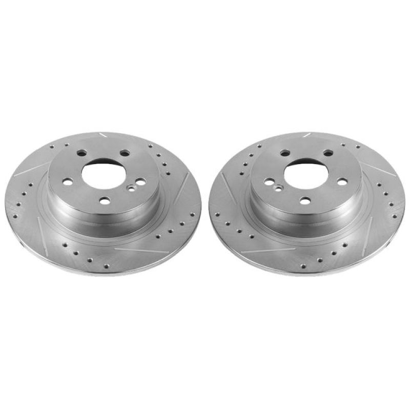 PSB Evolution Drill/Slot Rotor - Power Stop 12-16 Mercedes-Benz C250 Rear Evolution Drilled & Slotted Rotors - Pair