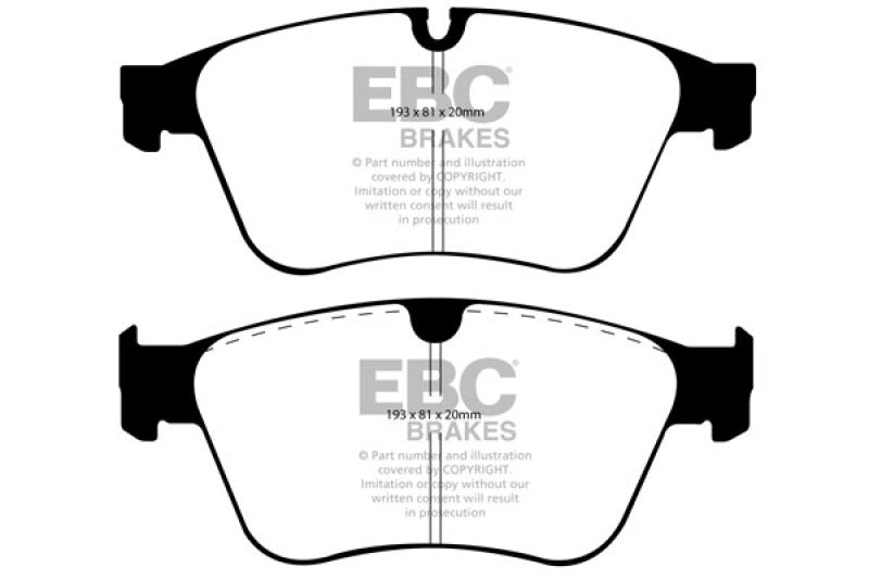 EBC Yellowstuff Brake Pad Sets - EBC 06-11 Mercedes-Benz M-Class (ML) ML63 AMG 6.2 Yellowstuff Front Brake Pads