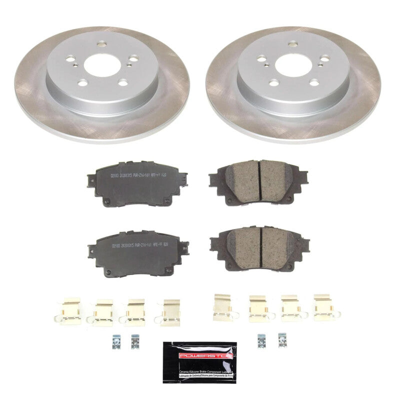 PSB Semi-Coated Rotor Kits - Power Stop 19-22 Toyota Corolla Rear Semi-Coated Rotor Kit