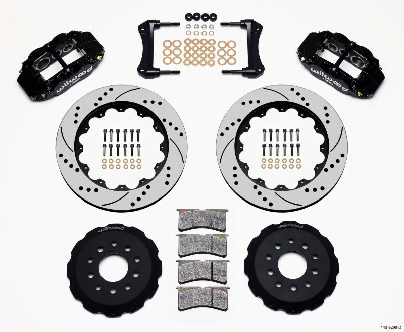 WIL Superlite Brake Kit - Wilwood Narrow Superlite 6R Front Hat Kit 14.00in Drilled 88-93 Corvette C4