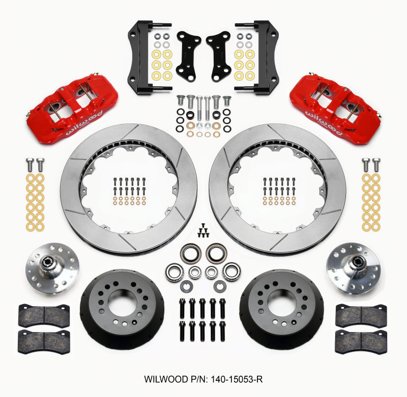 WIL Aero Brake Kit - Wilwood AERO6 Front Hub Kit 15.00 Red 67-69 Camaro 64-72 Nova Chevelle