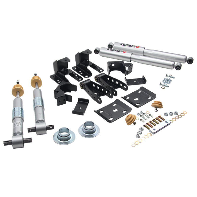 BT Lower Kit w SP Shocks - Belltech LOWERING KIT 14-17 Chevy Silverado/Sierra 1in to -2in Front/4in Rear w/ Street Perf Shocks