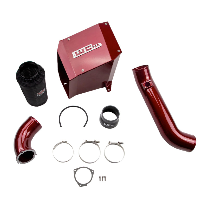 WCF Intake Kit - Stage 2 - Wehrli 01-04 Duramax LB7 4in Intake Kit with Air Box Stage 2 - WCFab Red