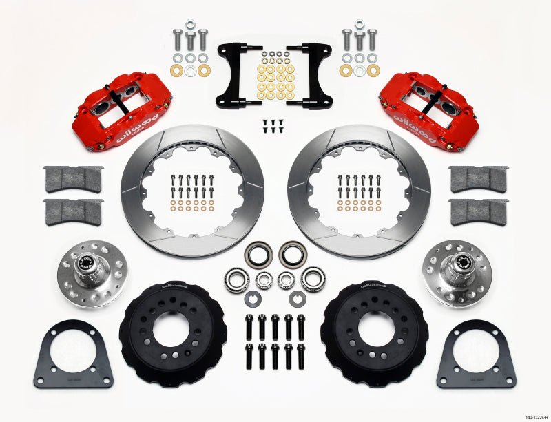 WIL Superlite Brake Kit - Wilwood Narrow Superlite 6R Front Hub Kit 12.88in Red TCI-IFS 71-78 (Pinto Based)