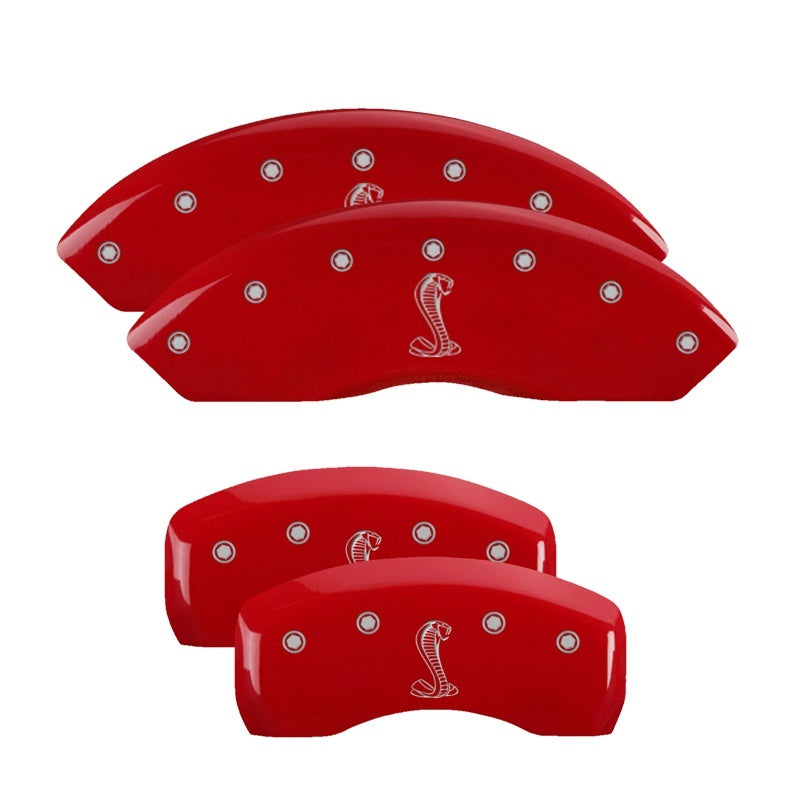 MGP Caliper Covers 4 Logo - MGP 4 Caliper Covers Engraved Front & Rear Tiffany Snake Red finish silver ch