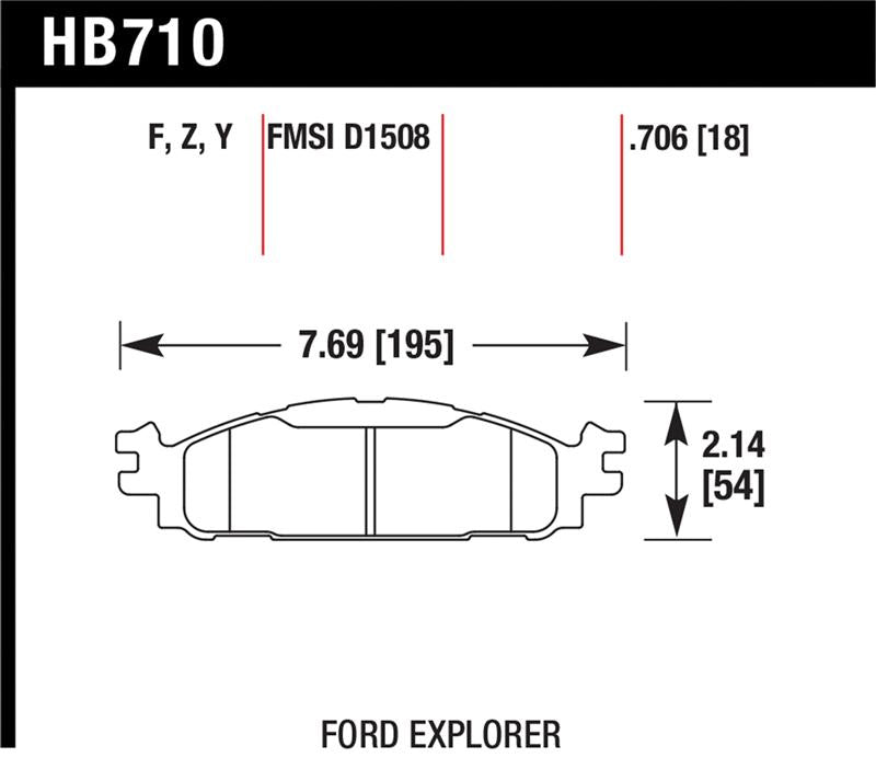 HAWK Ceramic Brake Pad Sets - Hawk Ford/Lincoln 11-13 Explorer/09-13 Flex/10-13 Taurus/MKS/MKT Performance Ceramic Brake Pad