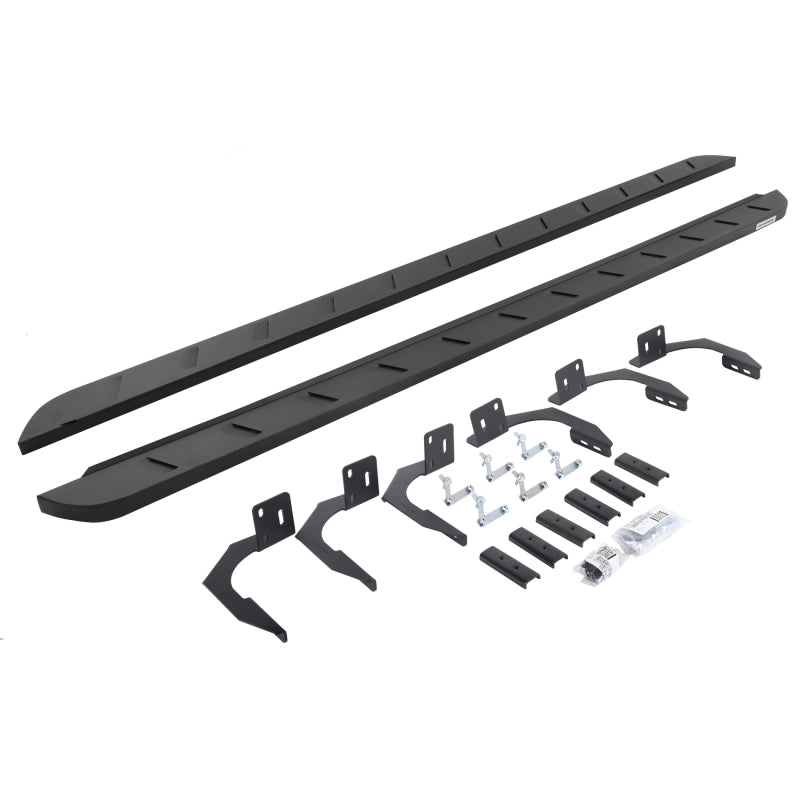 GOR RB10 Slim Running Boards - Go Rhino 10-22 Ram 2500/3500HD Crew Cab 4DR RB10 Slim Running Boards Kit (Incl. Brackets) - Tex. Blk