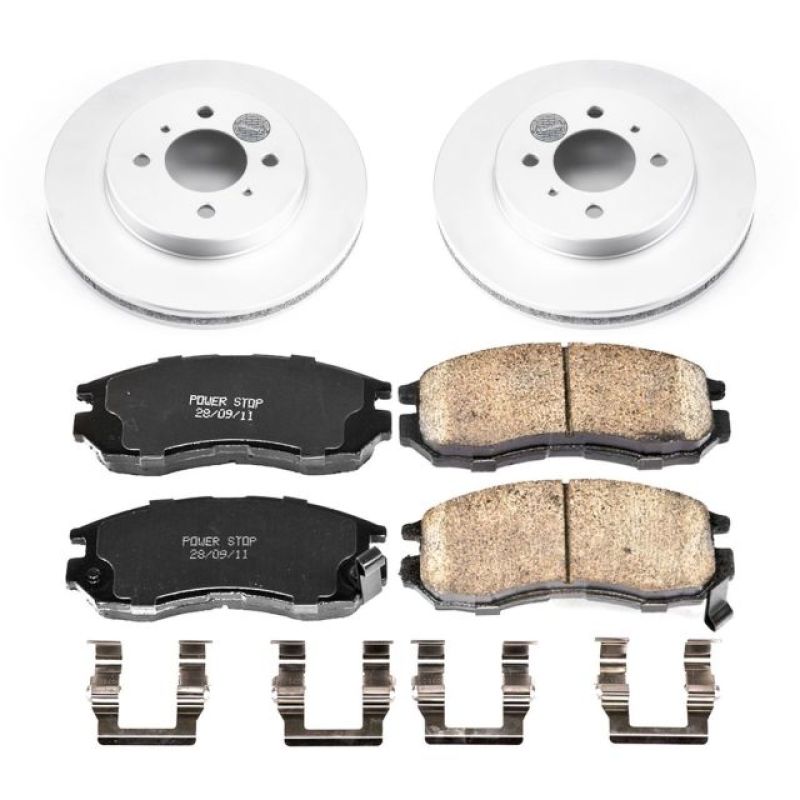 PSB Z17 Evolution Coated Kit - Power Stop 98-02 Mitsubishi Mirage Front Z17 Evolution Geomet Coated Brake Kit