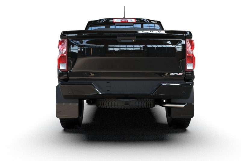 RAL UR Blk Flap/Met. Blk Logo - Rally Armor 23-25 Chevy Colorado ZR2 Black Mud Flap - Metallic Black Logo