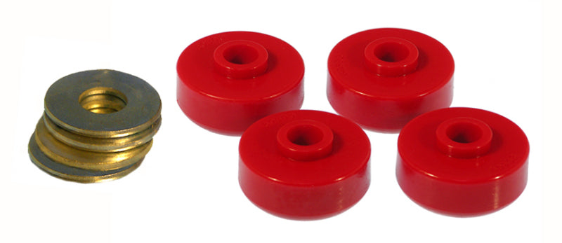 PRO Spring/Shackle Bush- Red - Prothane 84-96 Chevy Corvette Rear Spring Cushions - Red