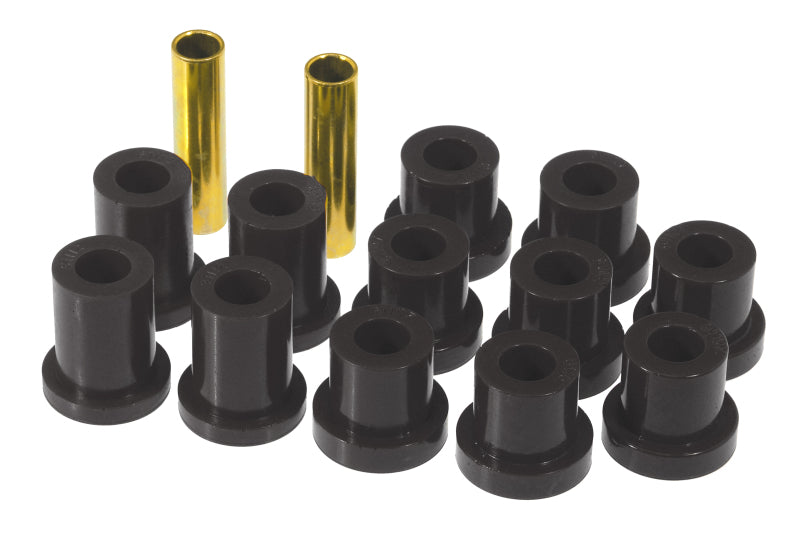 PRO Spring/Shackle Bush- Blk - Prothane 56-57 Chevy Full Rear Spring Bushings - Black