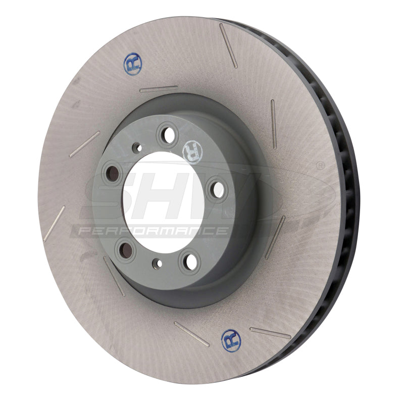 SHW Slotted Monobloc Rotors - SHW 11-16 Porsche Panamera 4 3.6L w/o Ceramics Right Front Slotted Monobloc Brake Rotor (298615302B)
