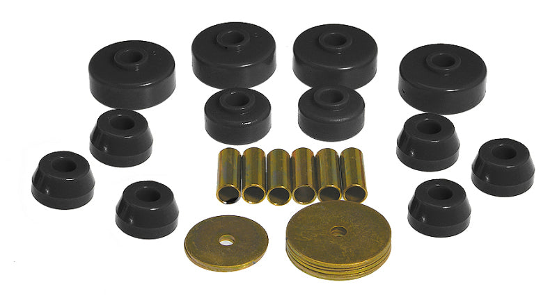 PRO Body/Subframe Bush - Blk - Prothane 79-88 Toyota Truck 4wd Body Mount Kit - Black