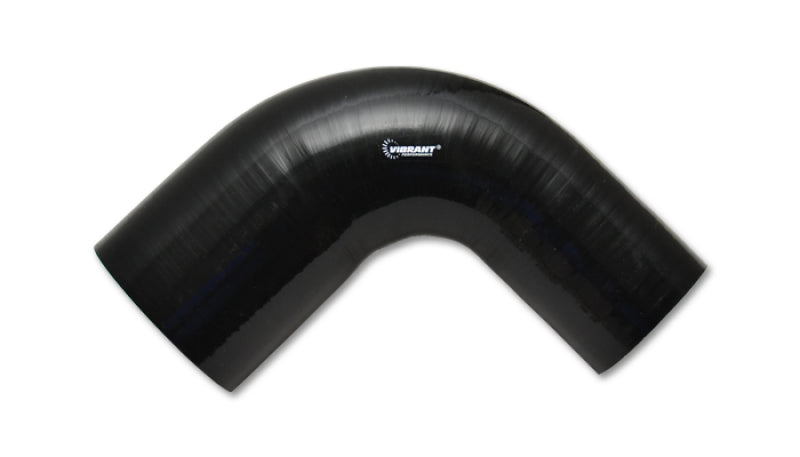 VIB 4 Ply Hoses - Vibrant 2.75in ID x 3.5in ID x 4in Long Gloss Black Silicone 90 Degree Transition Elbow