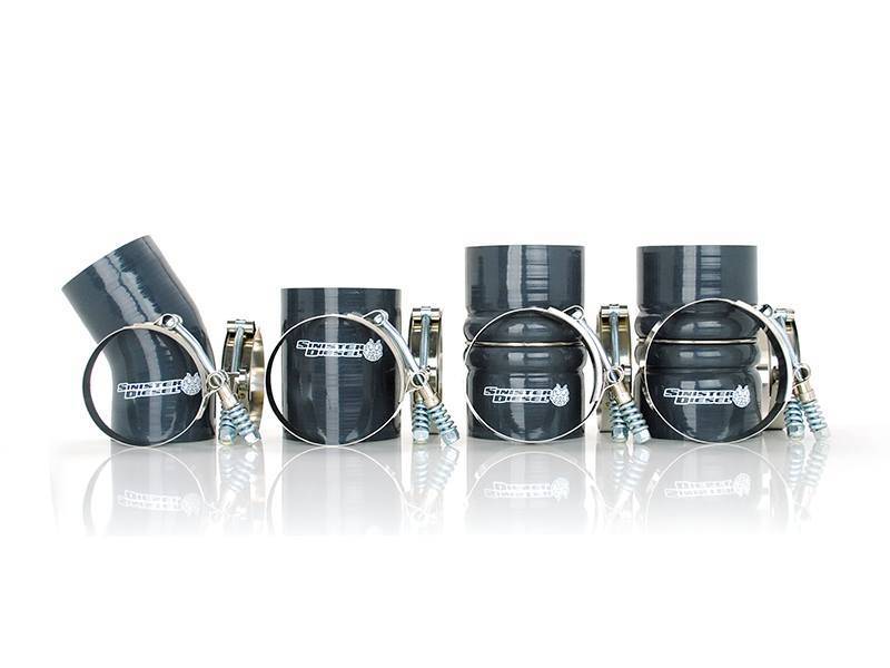 SIN Silicone Hoses - Sinister Diesel 03-07 Ford Powerstroke 6.0L Hose & Clamp Kit