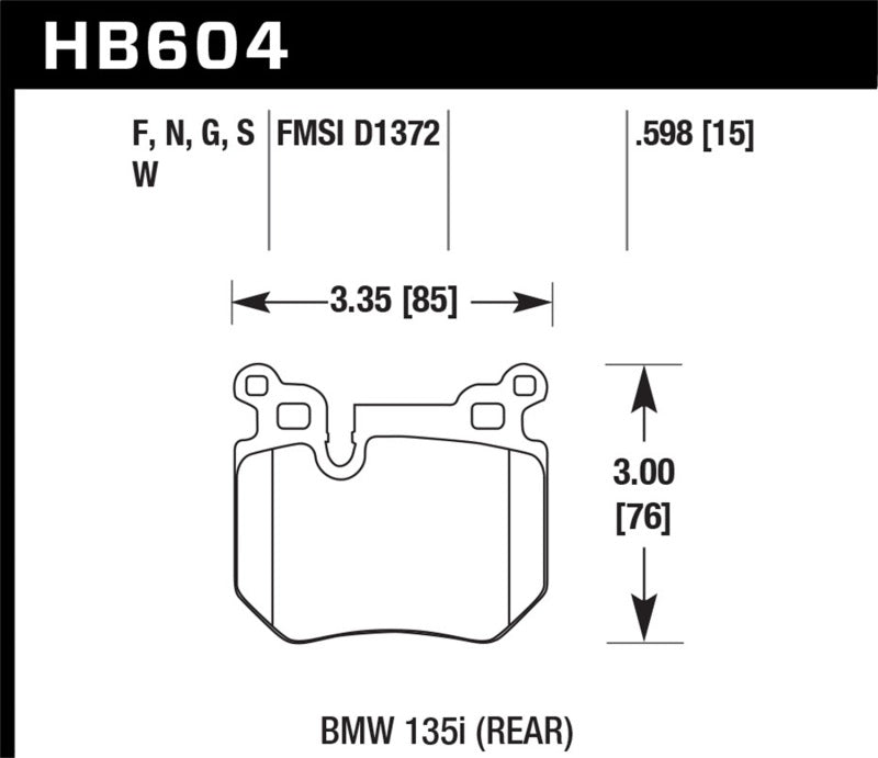 HAWK ER-1 Brake Pad Sets - Hawk 08-13 BMW 135i 3.0L Base Rear ER-1 Brake Pads