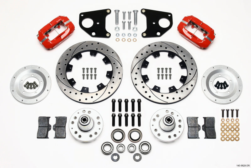 WIL Dynalite Brake Kit - Wilwood Forged Dynalite Front Kit 12.19in Drilled Red 62-72 CDP B & E Body-Drum