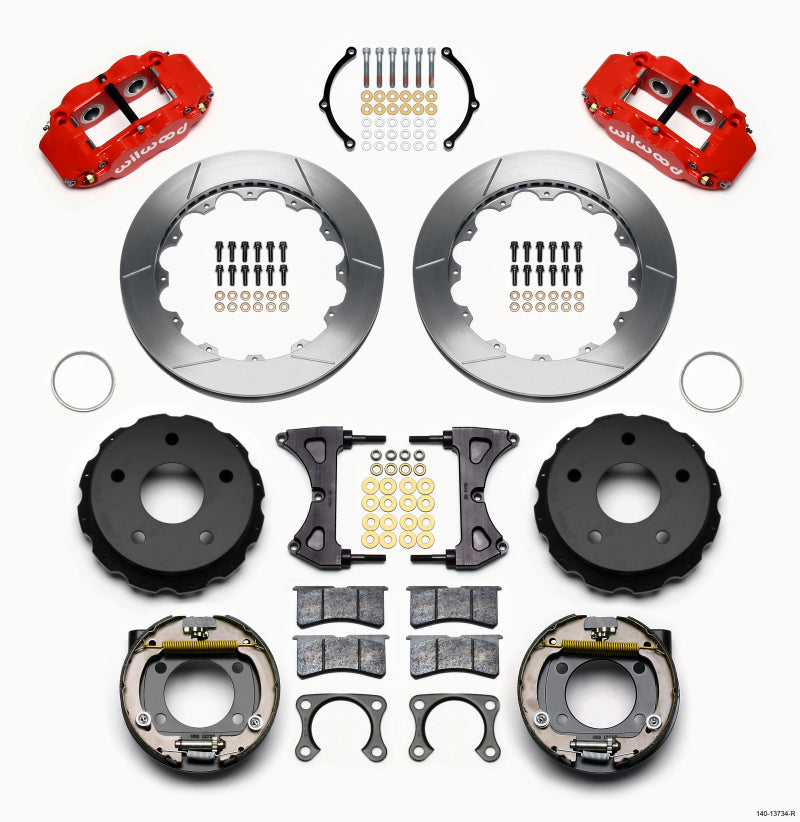 WIL Superlite Brake Kit - Wilwood Narrow Superlite 4R Rear P-Brk Kit 12.88in Red Big Ford 2.00in Off Bronco 5 x 5.50