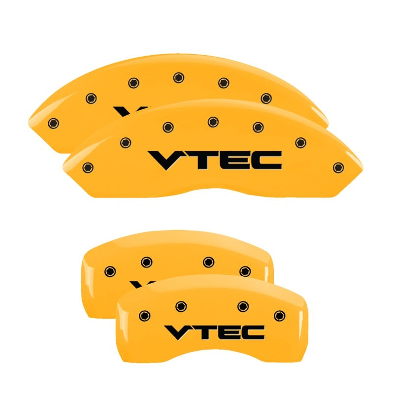 MGP Caliper Covers 4 Logo - MGP 4 Caliper Covers Engraved Front & Rear Vtech Yellow Finish Black Char 2007 Honda Accord