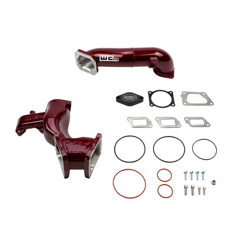 WCF Y-Bridge Kit - Wehrli 11-16 Chevrolet 6.6L LML Duramax High Flow Y-Bridge Kit - WCFab Red