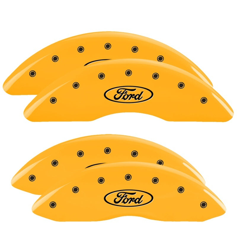MGP Caliper Covers 4 Logo - MGP 4 Caliper Covers Engraved Front & Rear Oval logo/Ford Yellow finish black ch