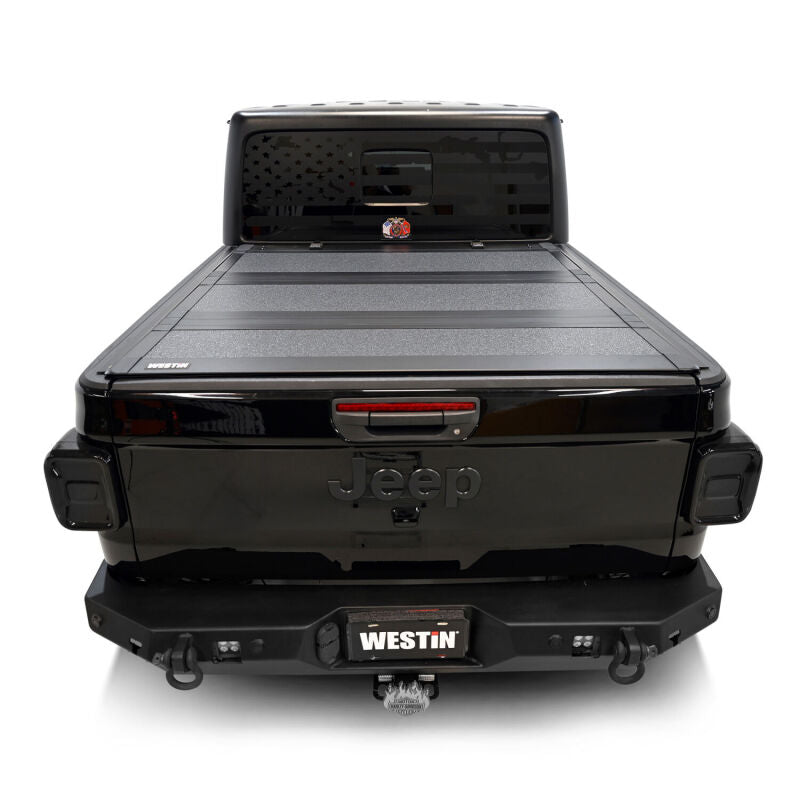 WES Hard Tri-Fold Tonneau Covers - Westin 20-26 Jeep Gladiator JT 4WD 5ft. Bed Hard Tri-Fold Tonneau Cover - Black