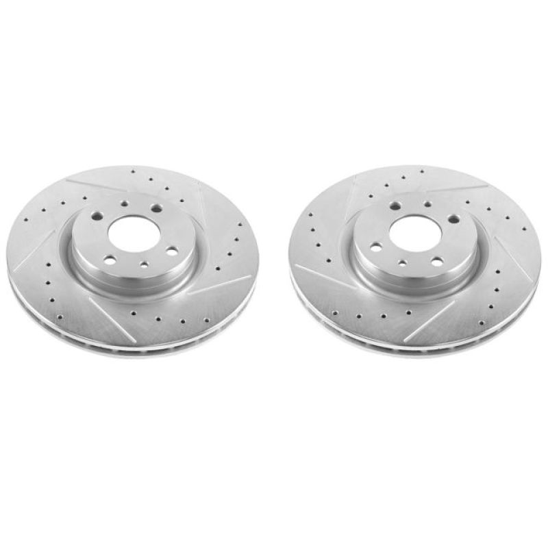 PSB Evolution Drill/Slot Rotor - Power Stop 12-18 Fiat 500 Front Evolution Drilled & Slotted Rotors - Pair