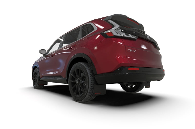 RAL Classic Blk Flap/Wht Logo - Rally Armor 23-26 Honda CR-V Black Mud Flap - White Logo