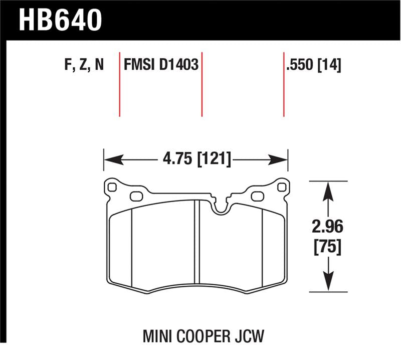 HAWK HP+ Brake Pad Sets - Hawk 09-10 Mini Cooper HP+ Autocross Front Brake Pads