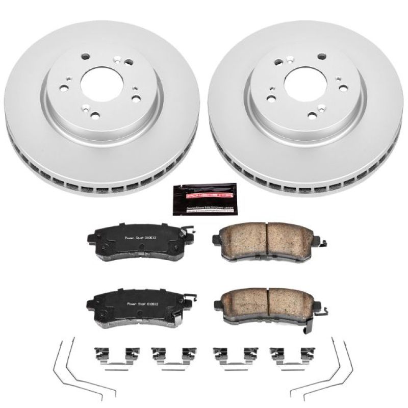 PSB Z17 Evolution Coated Kit - Power Stop 12-15 Honda Crosstour Front Z17 Evolution Geomet Coated Brake Kit