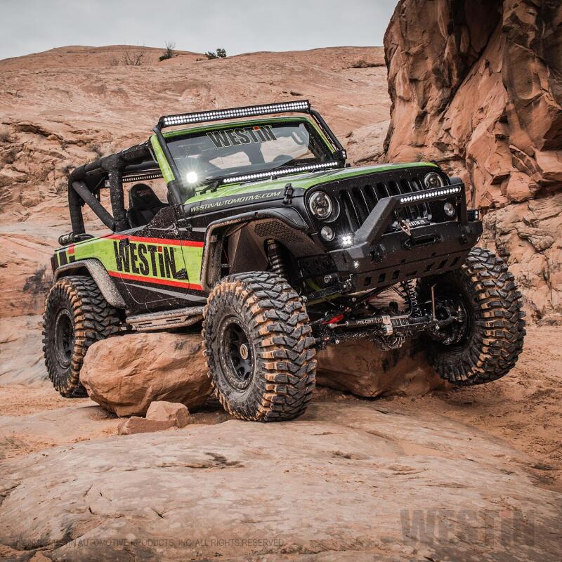 WES Snyper Rock Rail Steps - Westin/Snyper 07-17 Jeep Wrangler Triple Tube Rock Rail Steps - Textured Black