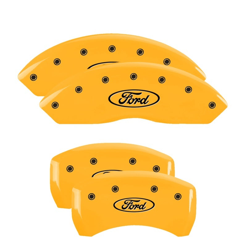 MGP Caliper Covers 4 Logo - MGP 4 Caliper Covers Engraved Front & Rear Oval logo/Ford Yellow finish black ch