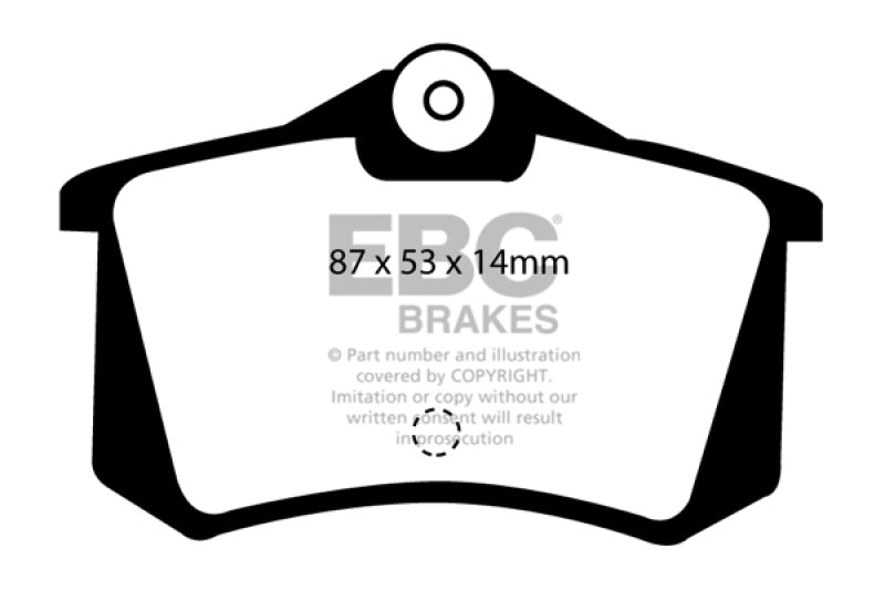 EBC Yellowstuff Brake Pad Sets - EBC 91-93 Lancia Delta Integrale 2.0L Turbo HF Evo 1 Yellowstuff Rear Brake Pads