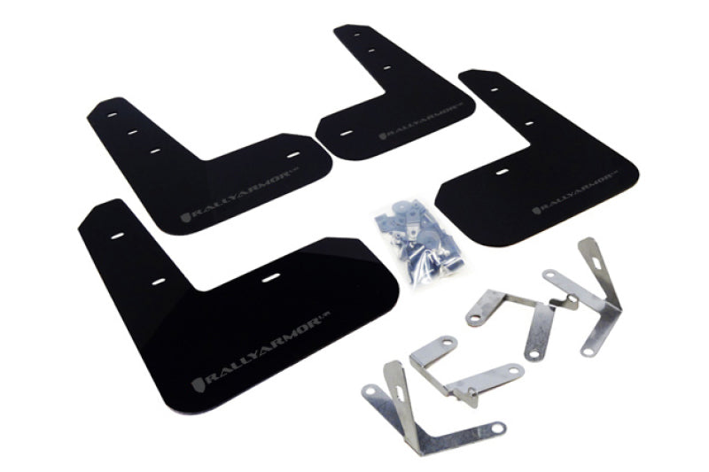 RAL UR Blk Flap/Grey Logo - Rally Armor 13-17 Subaru BRZ/Toyota FR-S Black UR Mud Flap w/Grey Logo