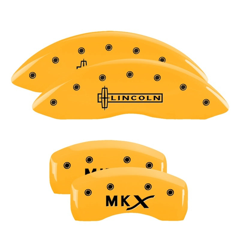 MGP Caliper Covers 4 Logo - MGP 4 Caliper Covers Engraved Front Lincoln Engraved Rear MKX Yellow finish black ch