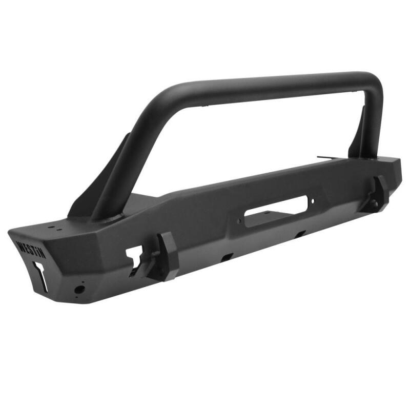 WES WJ2 Bumpers - Westin 18-22 Jeep Wrangler JL / 20-22 Gladiator WJ2 Stubby Front Bumper w/Bull Bar - Tex. Blk