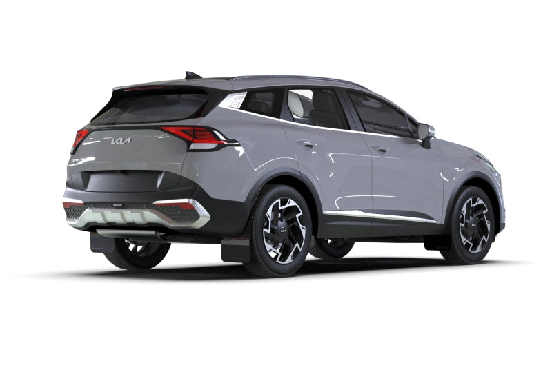 RAL UR Blk Flap/Dark Grey Logo - Rally Armor 23-25 Kia Sportage Black UR Mud Flap w/ Dark Grey Logo
