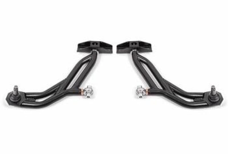 BMR Control Arms - BMR 10-14 Ford Mustang Adj. Lower A-Arms w/ Delrin/Rod End / 19mm Tall Ball Joint - Black Hammertone