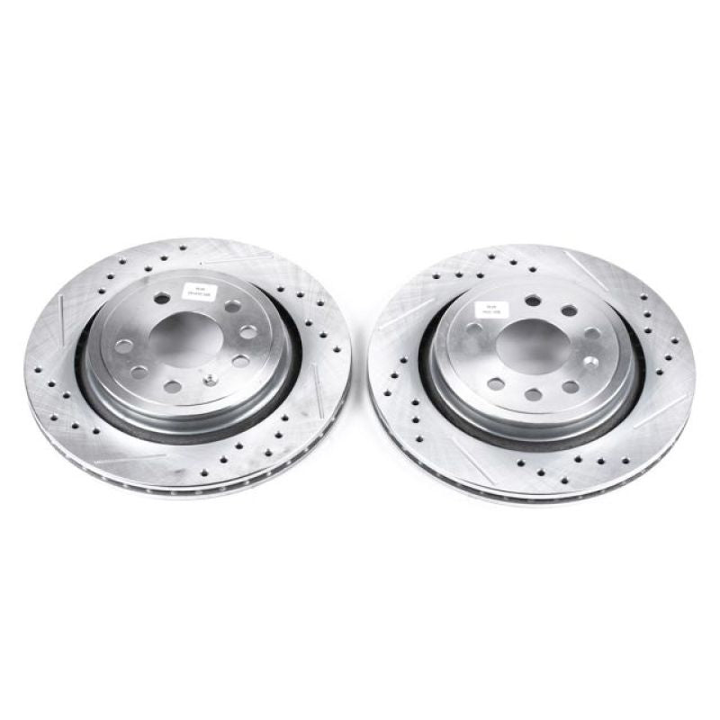 PSB Evolution Drill/Slot Rotor - Power Stop 03-11 Saab 9-3 Rear Evolution Drilled & Slotted Rotors - Pair